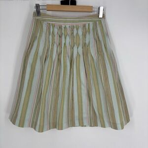 Talbots Womens Candy Stripe Beaded A Line Skirt Size 4P Preppy Twee Coastal
